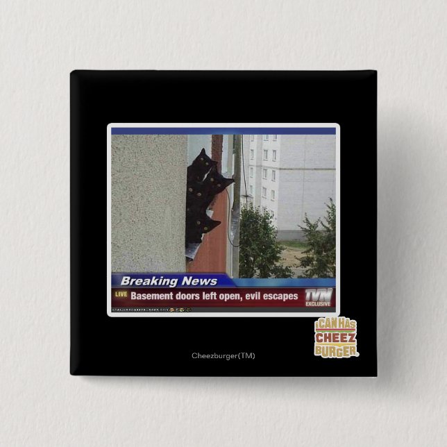 Breaking News 2 Inch Square Button (Front)