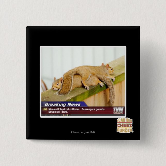 Breaking News 2 Inch Square Button (Front)