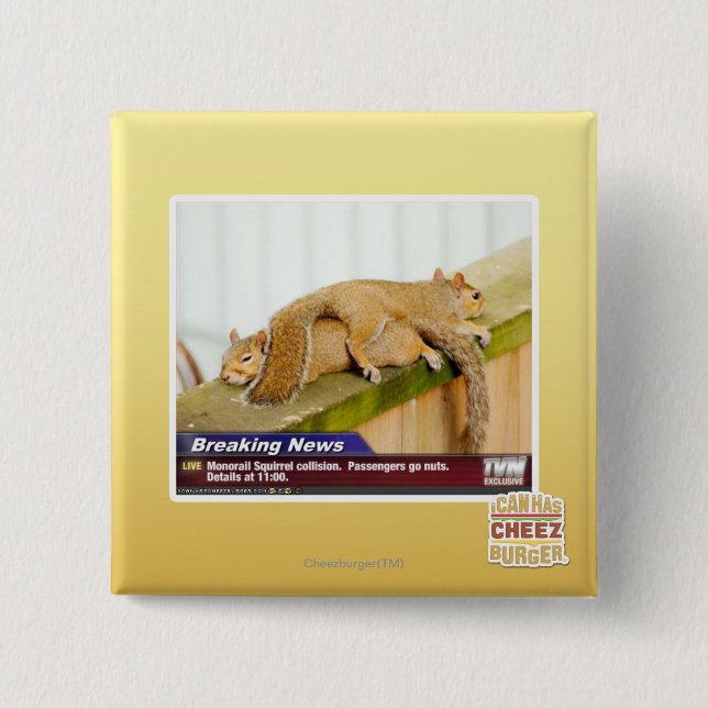 Breaking News 2 Inch Square Button (Front)