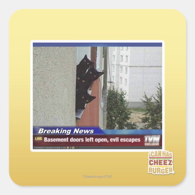 Breaking News 2 Square Sticker (Front)