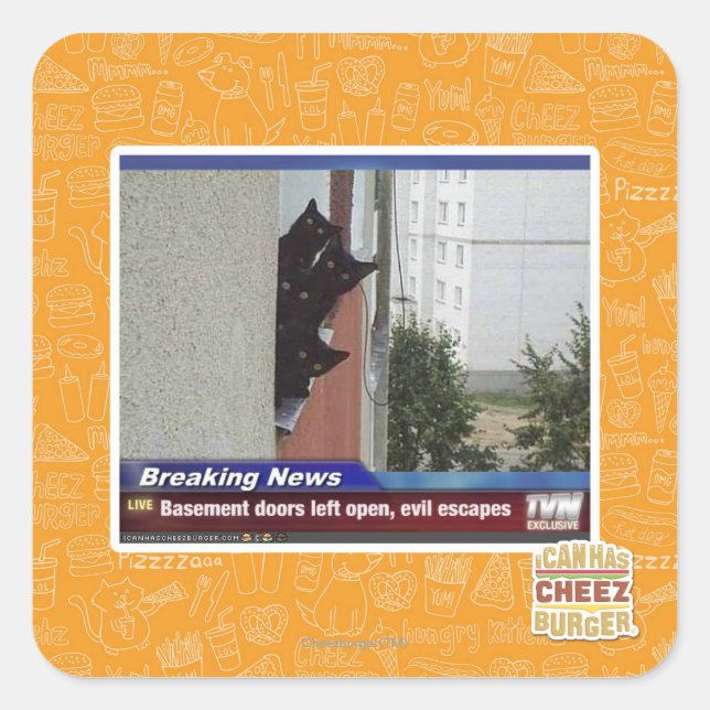 Breaking News 2 Square Sticker (Front)