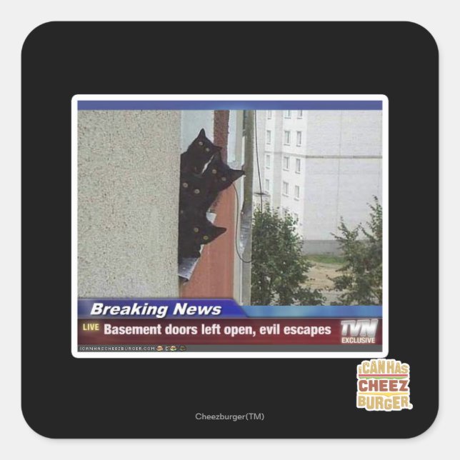 Breaking News 2 Square Sticker (Front)