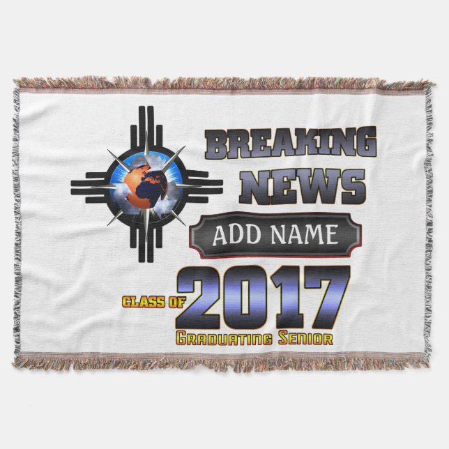 Breaking News Class Of 2017 Throw Blanket (Front)