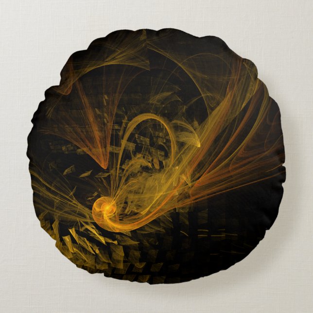 Breaking Point Abstract Art Round Pillow (Front)