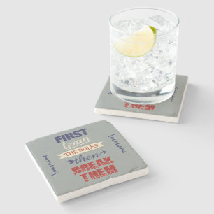 Breaking Rules custom stone coasters