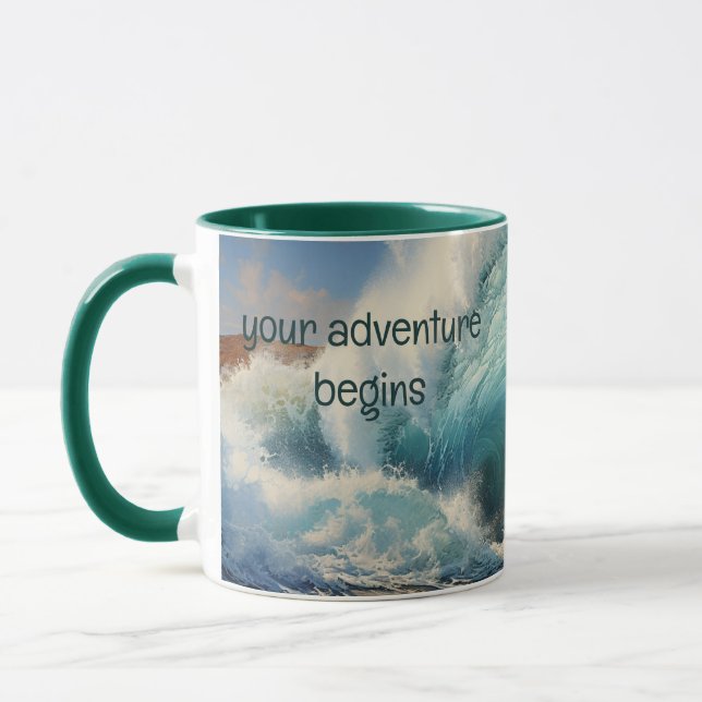 Breaking Surf Your Adventure Begins Mug (Left)