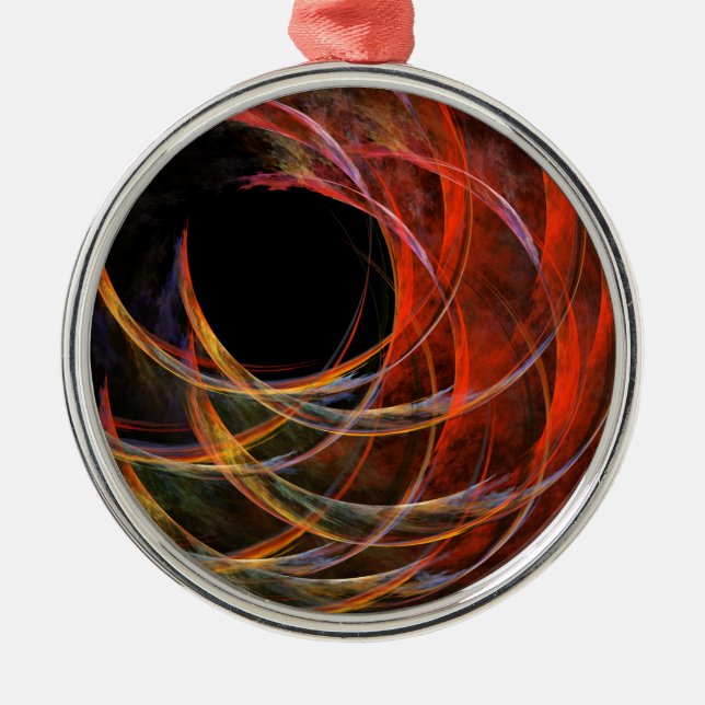 Breaking the Circle Abstract Art Round Metal Ornament (Front)