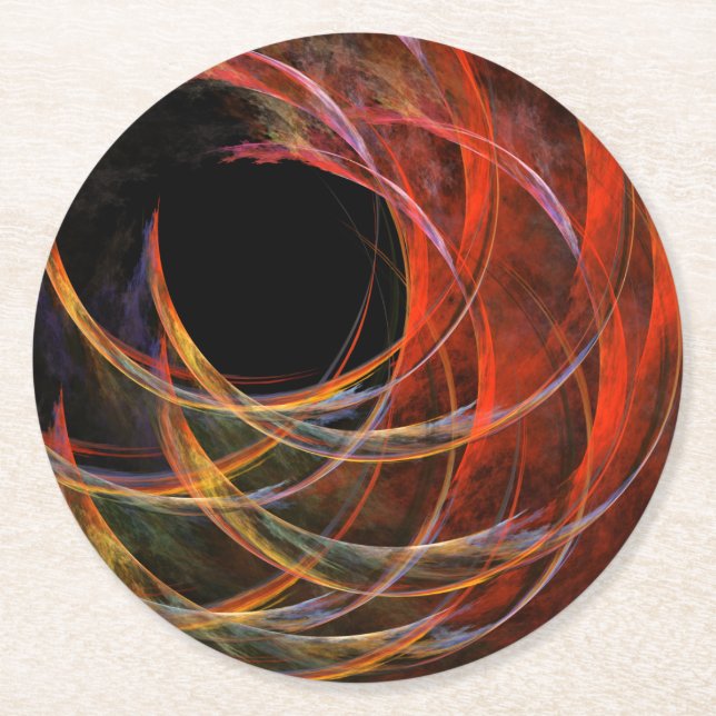 Breaking the Circle Abstract Art Round Paper Coaster (Front)