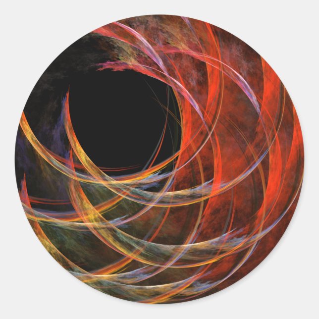 Breaking the Circle Abstract Art Round Sticker (Front)