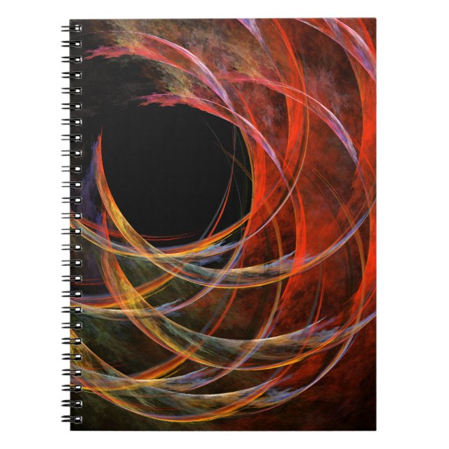 Breaking the Circle Vortex of Fire Abstract Art Notebook (Front)