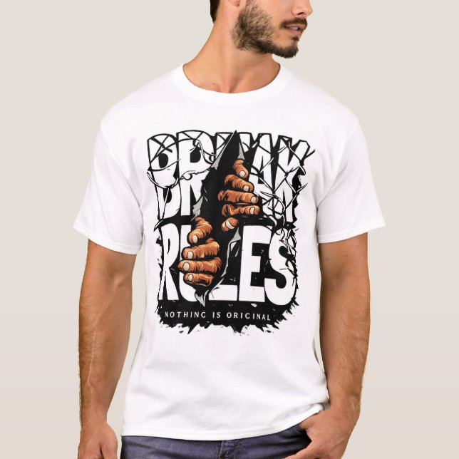 Breaking the Rules Street Art Graphic T-Shirt – Bo (Devant)