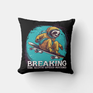 Breaking the Sloth Speed Record Throw Pillow