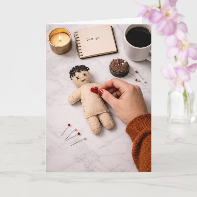 Breaking Up Is Hard To Do Over You Illustration Card (Orchid)