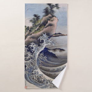 Breaking Waves, Hokusai Bath Towel