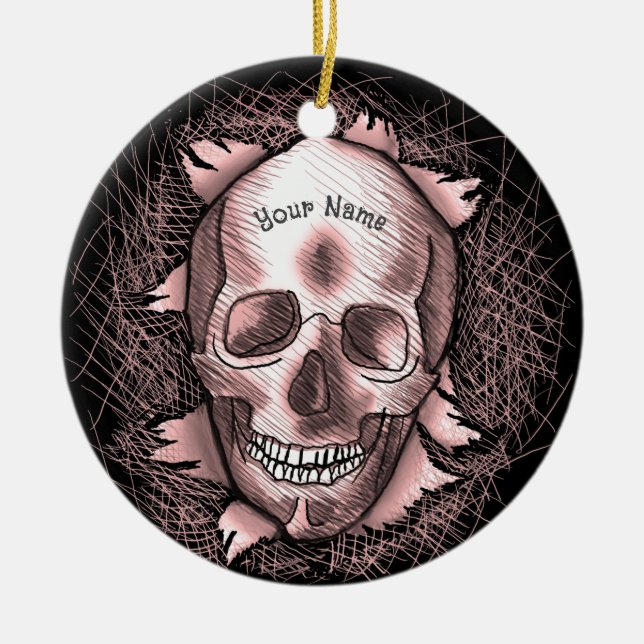 Breakout Red Skull  Ceramic Ornament (Front)