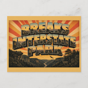 Breaks Interstate Park KY Vintage Travel Art Postcard