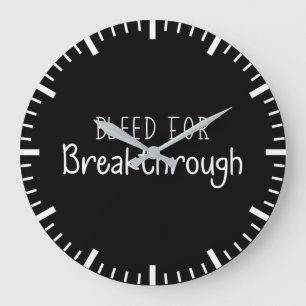 Breakthrough, Gym Hustle Success Motivational Large Clock