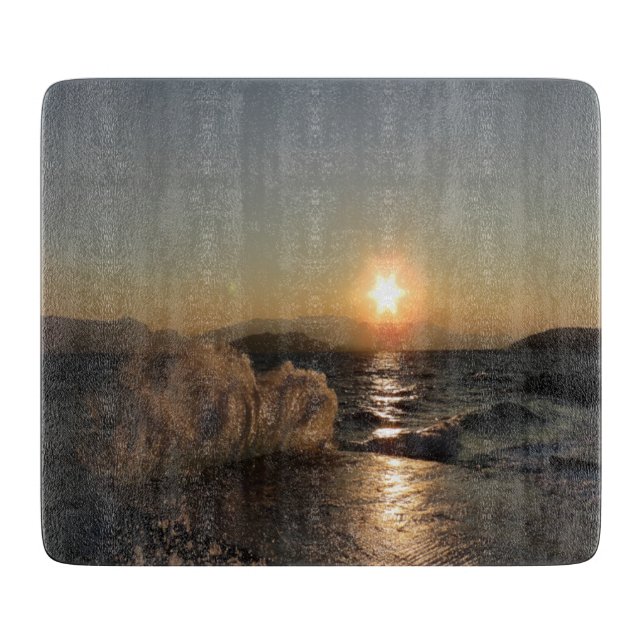 Breakwater in Croatia beautiful sunset        Cutting Board (Front)
