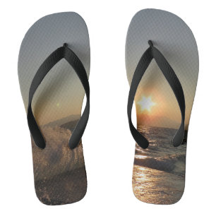 Breakwater in Croatia beautiful sunset Flip Flops
