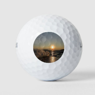 Breakwater in Croatia beautiful sunset     Golf Balls