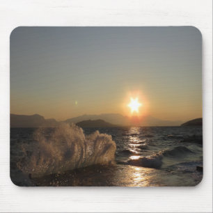 Breakwater in Croatia beautiful sunset           Mouse Pad