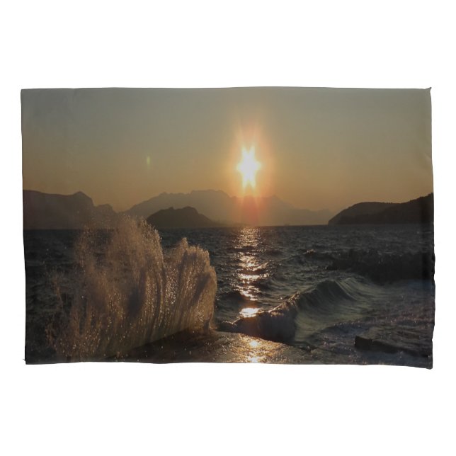 Breakwater in Croatia beautiful sunset      Pillowcase (Front)
