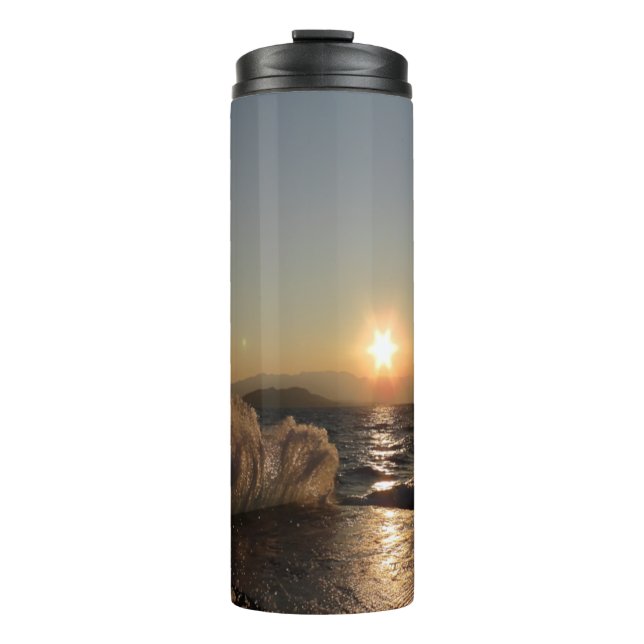 Breakwater in Croatia beautiful sunset             Thermal Tumbler (Front)