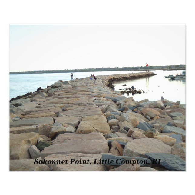 Breakwater, Sakonnet Point, Little Compton, RI Photo Print (Front)