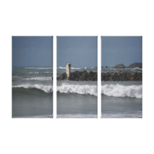 Breakwater Stretched Canvas Print
