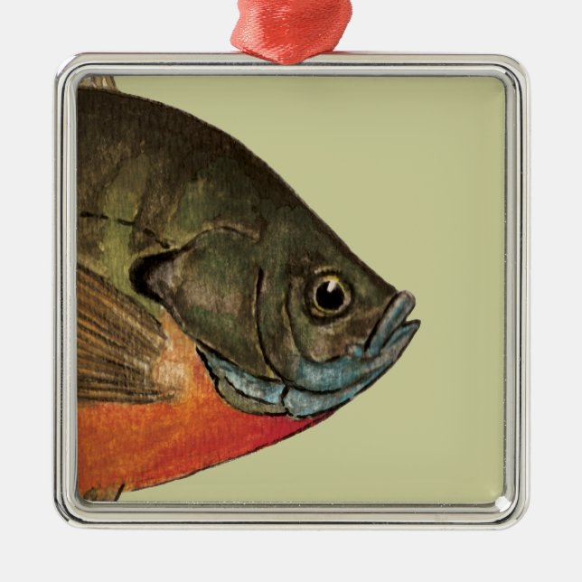 Bream Fishing Metal Ornament (Front)