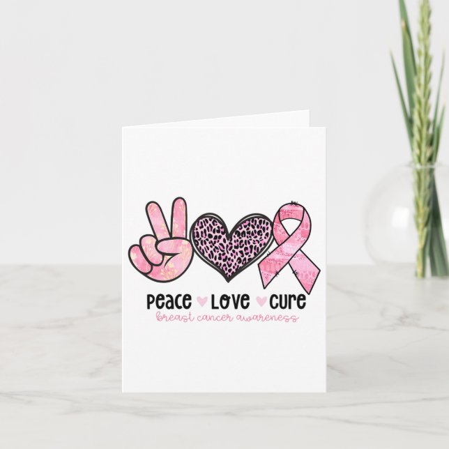 Breast Awareness Pink Ribbon  Card (Front)