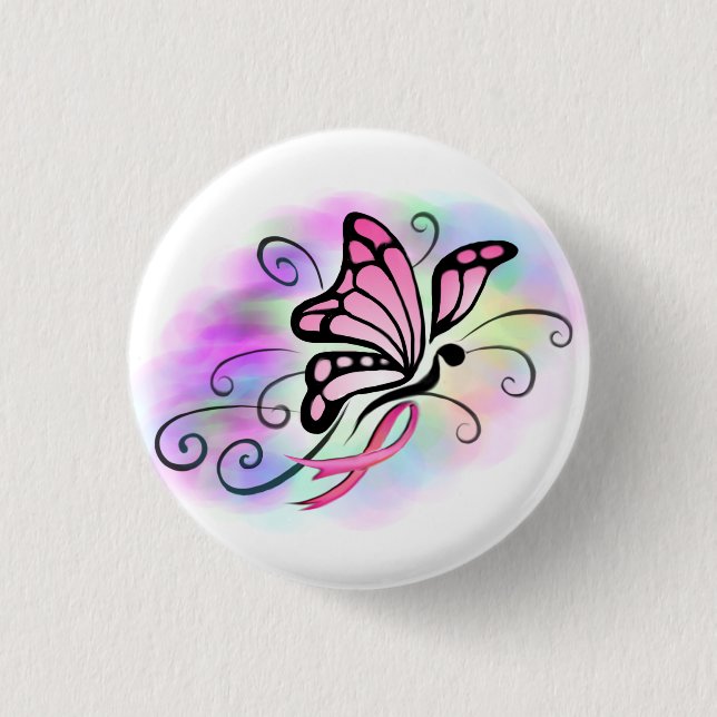 Breast cancer 1 inch round button (Front)