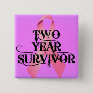 Breast Cancer 2 Year Survivor 2 Inch Square Button