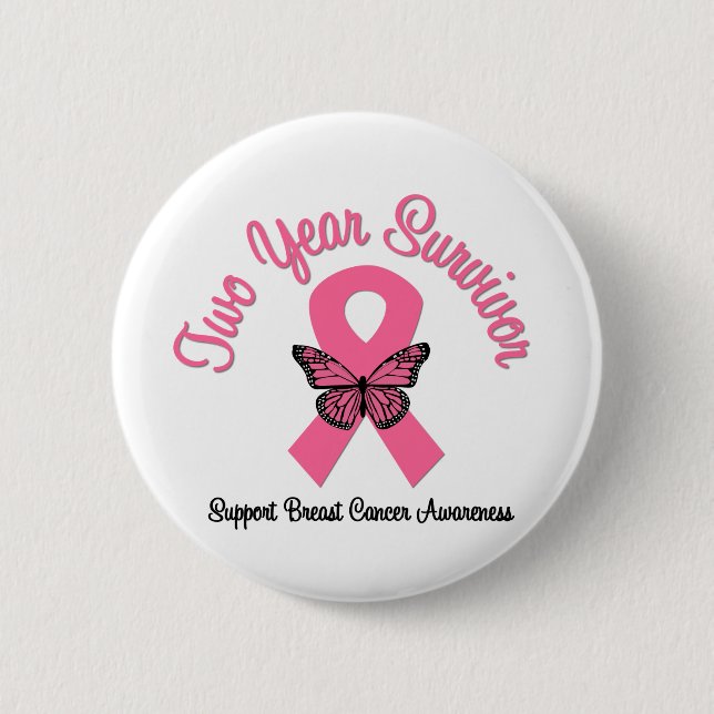 Breast Cancer 2 Year Survivor Inch Round Button (Front)