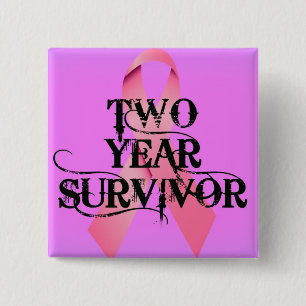 Breast Cancer 2 Year Survivor Inch Square Button