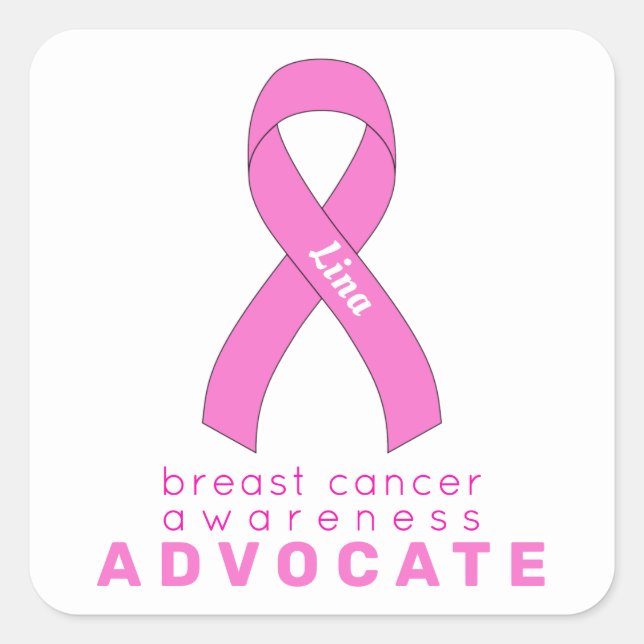 Breast Cancer Advocate White Square Sticker (Front)