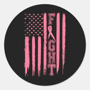 Breast Cancer American Flag Breast Cancer Survivor Classic Round Sticker