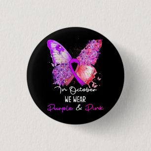 Breast Cancer And Domestic Violence Awareness Butt 1 Inch Round Button