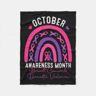 Breast Cancer And Domestic Violence Awareness Mont Fleece Blanket