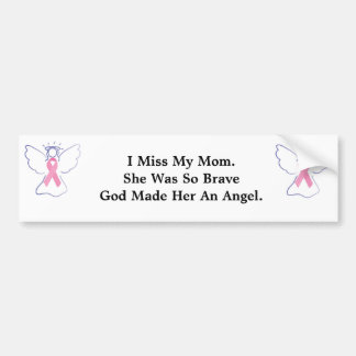 breast cancer angel for mom bumper sticker