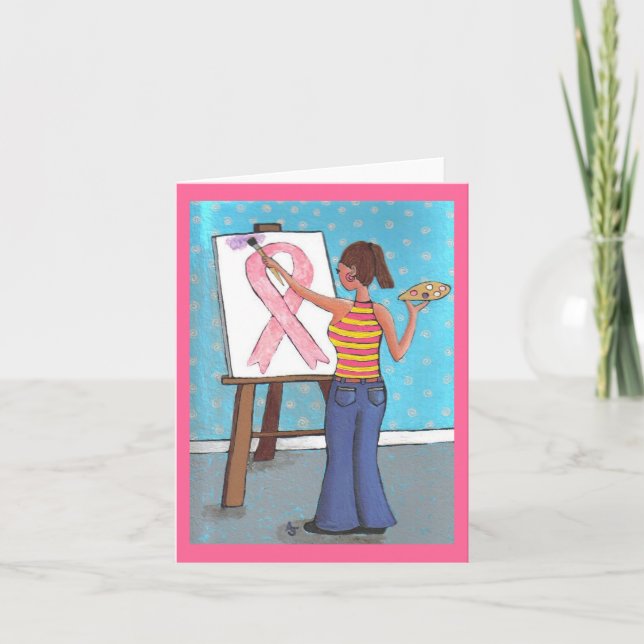 Breast Cancer Artist - Awareness greeting card (Front)