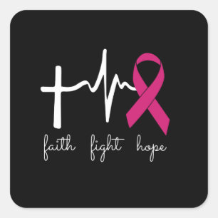 Breast cancer aware month - Funny Heart Beats Square Sticker