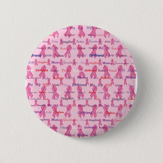 Breast Cancer Awareness 2 Inch Round Button (Front)