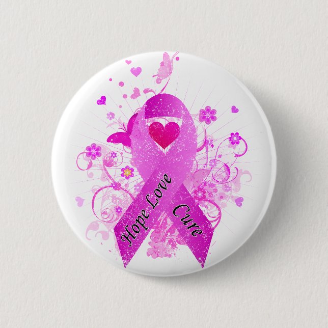 Breast Cancer Awareness 2 Inch Round Button (Front)