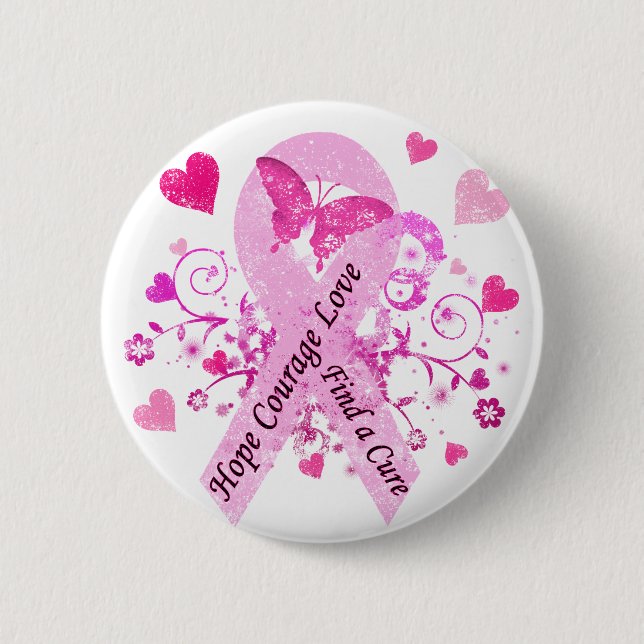 Breast Cancer Awareness 2 Inch Round Button (Front)