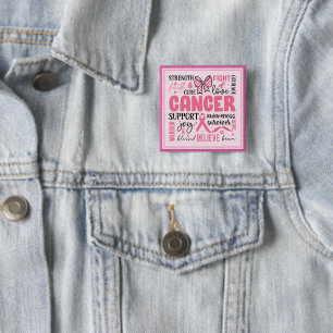 Breast Cancer Awareness 2 Inch Square Button