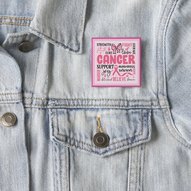 Breast Cancer Awareness  2 Inch Square Button (In Situ)
