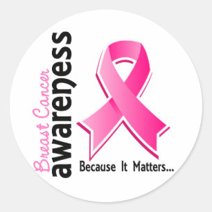 Breast Cancer Awareness 5 Classic Round Sticker