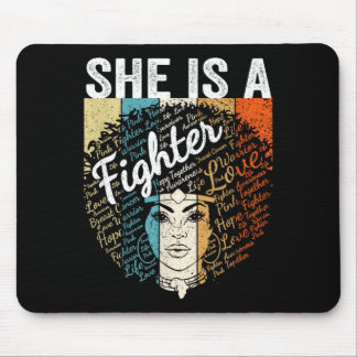 Breast Cancer Awareness A Fighter Black Woman Mouse Pad