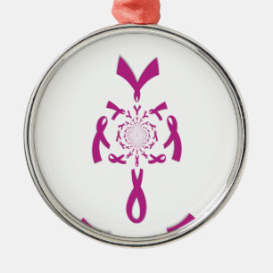 Breast Cancer Awareness Art Print Metal Ornament
